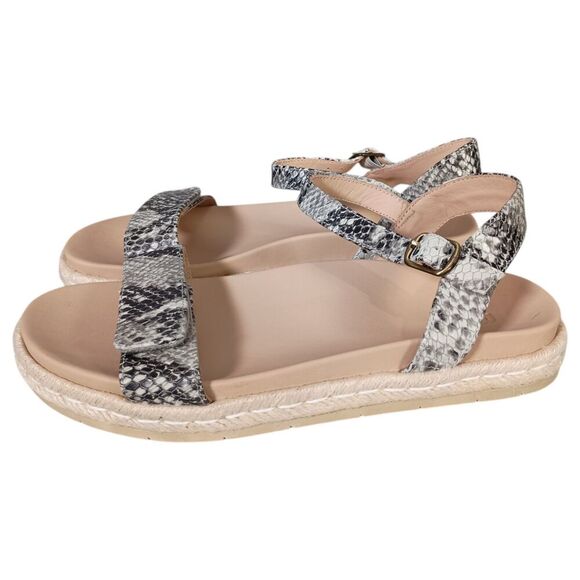 Abeo Sandals 7.5 Womens Grey Isle Strap Leather Flat Comfort Hook & Loop Casual - Picture 6 of 9